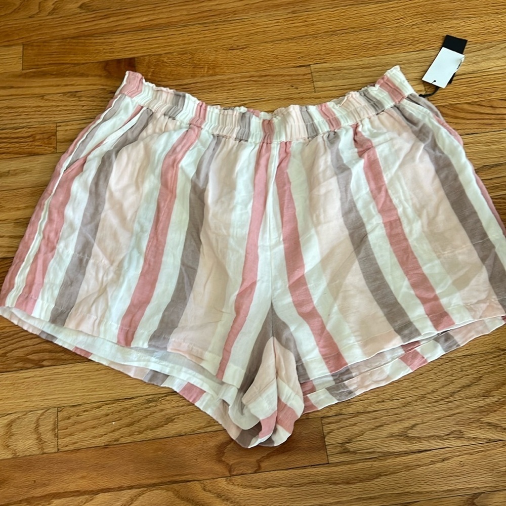 black tape pink striped shorts